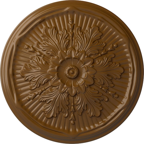 Ekena Millwork Luton Ceiling Medallion (Fits Canopies up to 3 1/2"), Hand-Painted Smokey Topaz, 21"OD x 2"P CM21LUSTF - main